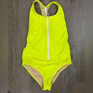 American Apparel Neon Yellow One Piece swimsuit